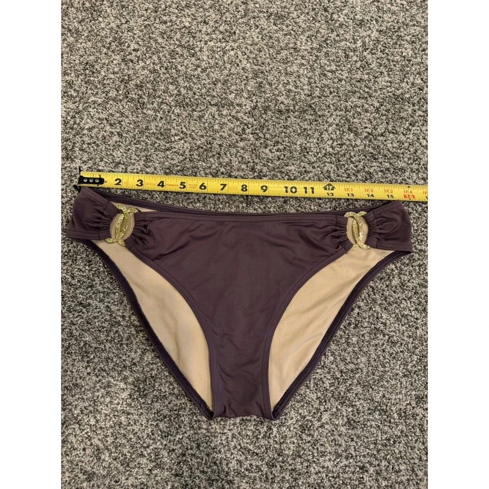 Vintage Y2K Victorias Secret Bikini Set Size Large Gold Hardware Eggplant Purple